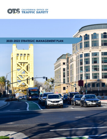 2020-2023 STRATEGIC MANAGMENT PLAN - California