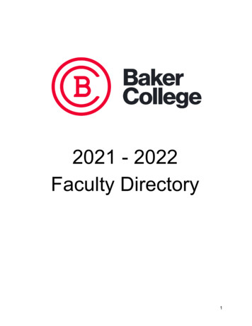 2021-2022 Faculty Directory - Baker College
