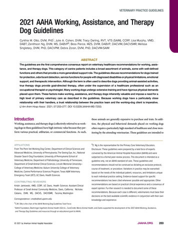 VETERINARY PRACTICE GUIDELINES 2021AAHAWorking,Assistance, And .