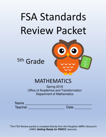 FSA Standards Review Packet - BRIDGEPREP TAMPA