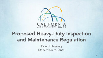 Proposed Heavy-Duty Inspection And Maintenance Regulation