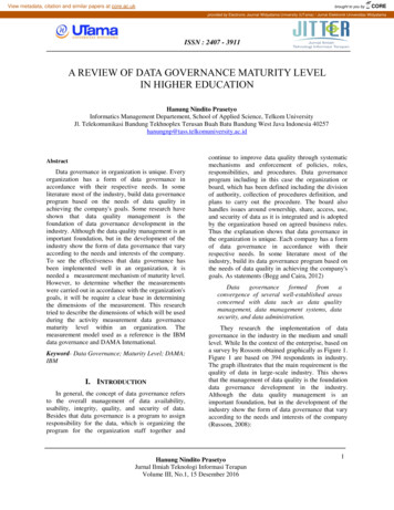 A Review Of Data Governance Maturity Level In Higher Education - Core
