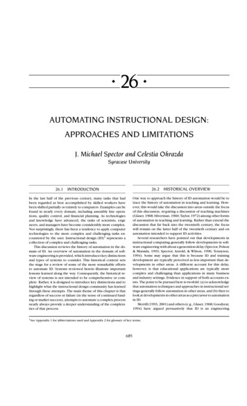 Automating Instructional Design: Approaches And Limitations