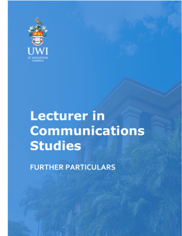 Lecturer In Communications Studies
