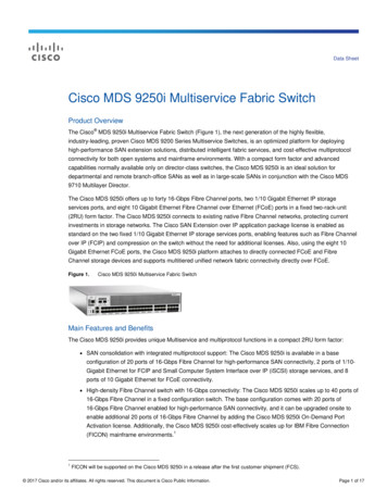 Cisco MDS 9250i Multiservice Fabric Switch Data Sheet