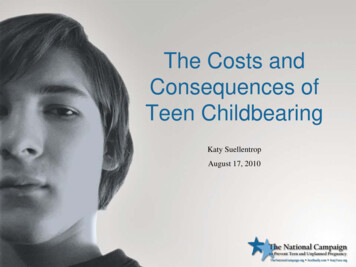 The Costs And Consequences Of Teen Childbearing