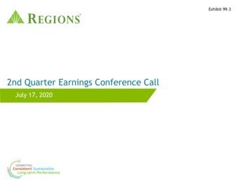 2nd Quarter Earnings Conference Call - RegionsBank