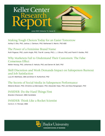 Keller Center Report Research - Baylor.edu