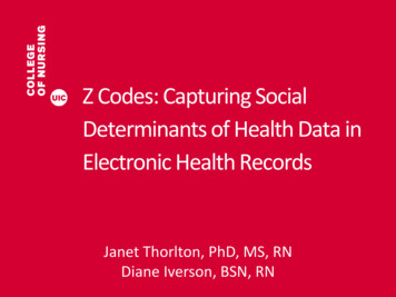 Z Codes: Capturing Social Determinants Of Health Data In Electronic .