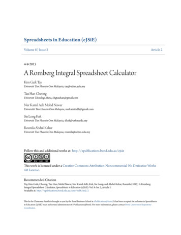 A Romberg Integral Spreadsheet Calculator - Scholastica