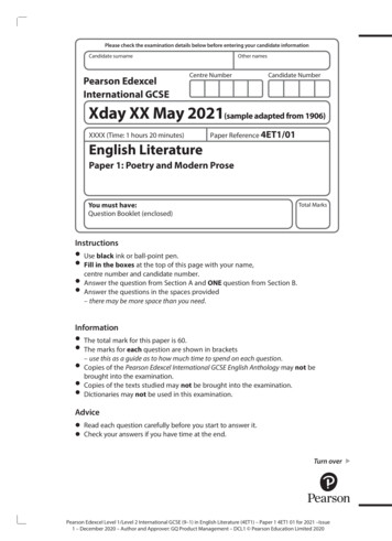 Pearson Edexcel International GCSE Xday May 2021(sample .