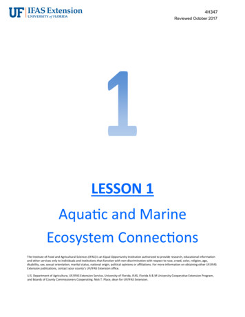LESSON Aquatic And Marine Ecosystem Onnections