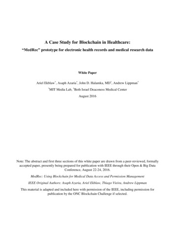 A Case Study For Blockchain In Healthcare - ONC
