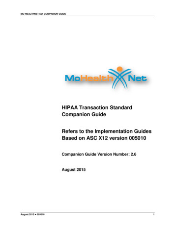 HIPAA Transaction Standard Companion Guide Refers To The Implementation .
