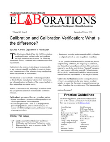 Calibration And Calibration Verification: What Is The Difference?