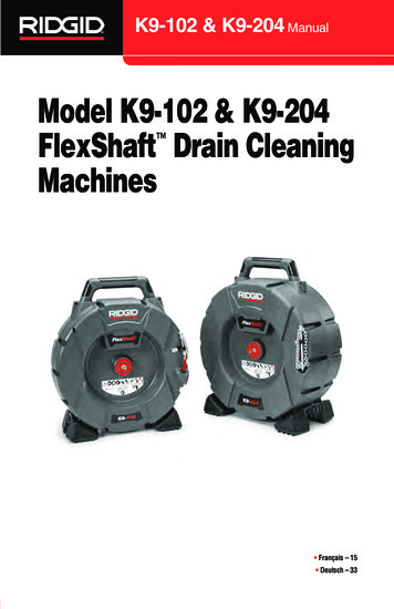 Model K9-102 & K9-204 FlexShaft Drain Cleaning Machines