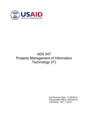 ADS Chapter 547- Property Management Of Information Technology (IT)