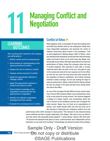 11 Managing Conflict And Negotiation - SAGE Publications Inc