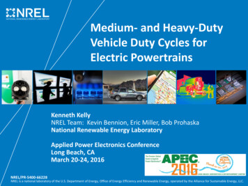 Medium- And Heavy-Duty Vehicle Duty Cycles For Electric .
