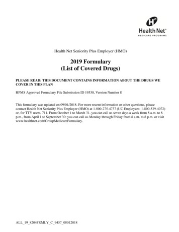 7-2019 HealthNet Seniority Plus Formulary - EBView