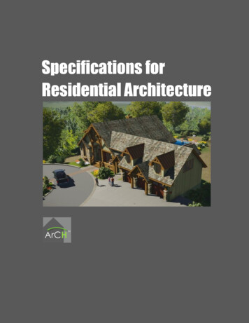 Specifications For Residential Architecture Page 1 ArCH .