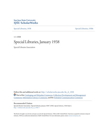 Special Libraries, January 1938 - CORE