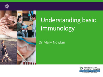 Understanding Basic Immunology - Immunisation Advisory 