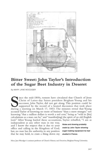 Bitter Sweet: John Taylor's Introduction Of The Sugar Beet .