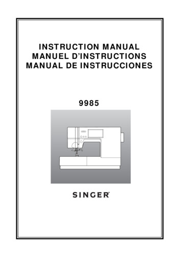 INSTRUCTION MANUAL MANUEL D’INSTRUCTIONS 