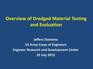 Overview Of Dredged Material Testing . - United States Army