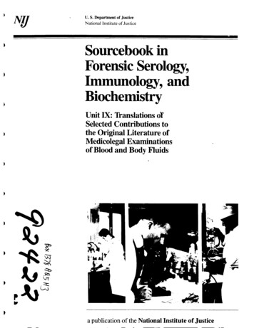 Sourcebook In Forensic Serology, Immunology, And 
