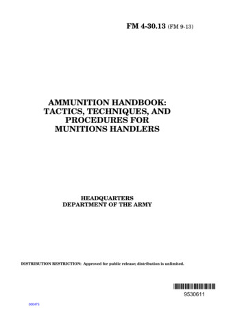 AMMUNITION HANDBOOK: TACTICS, TECHNIQUES, AND . - 