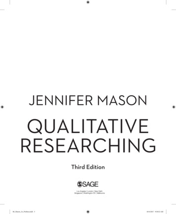 JENNIFER MASON QUALITATIVE RESEARCHING