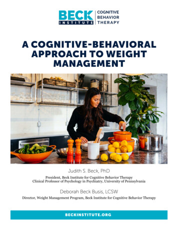 A COGNITIVE-BEHAVIORAL APPROACH TO WEIGHT 