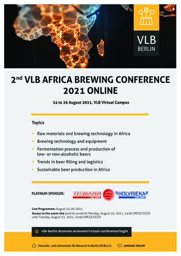 2nd VLB Africa Brewing Conference 2021 - Online