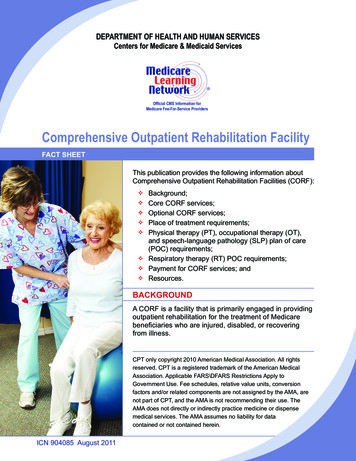 Comprehensive Outpatient Rehabilitation Facility Fact Sheet