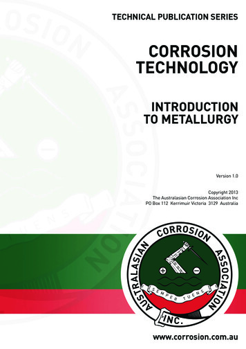 ACA 13 - Corrosion Technology - Introduction To Metallurgy