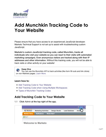 Add Munchkin Tracking Code To Your Website - Marketo 