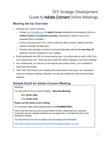 Guide To Adobe Connect Meetings - Kansas