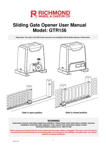 Sliding Gate Opener User Manual Model: GTR156