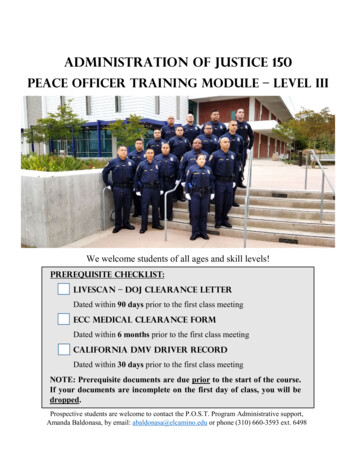 Administration Of Justice 150 - El Camino College