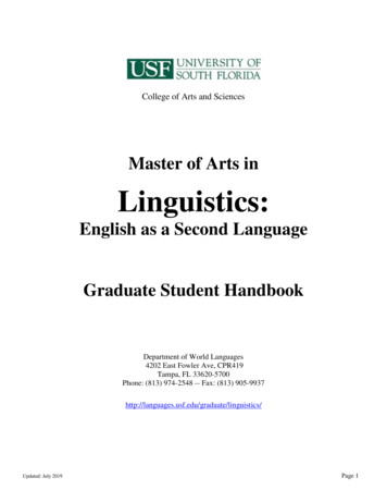 Master Of Arts In Linguistics - Usf.edu