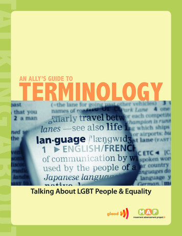 TERMINOLOGY AN ALLY’S GUIDE TO - GLAAD