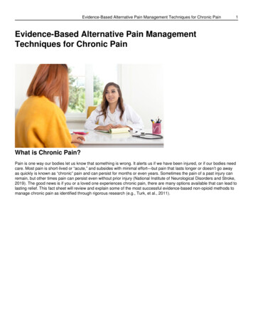 Evidence-Based Alternative Pain Management Techniques 