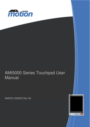 AMI5000 Series Touchpad User Manual - ANCA