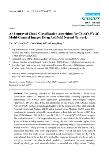 An Improved Cloud Classification Algorithm For China's FY-2C Multi .