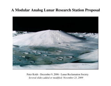 A Modular Analog Lunar Research Station Proposal