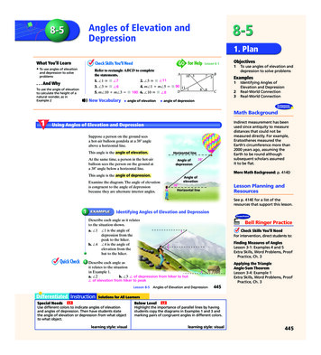 Angles Of Elevation And 8-5 Depression - Weebly