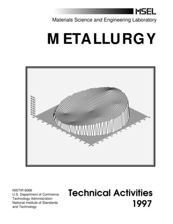 Materials Science And Engineering Laboratory METALLURGY