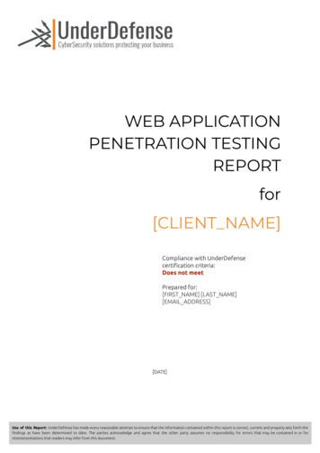 [Anonymized] Web Application Penetration Testing Report
